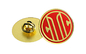 China Logotipos injetados do Pin de metal do ouro crachás feitos sob encomenda antigos circulares projetados exportador