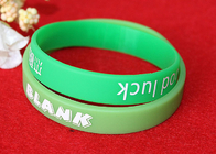 Washable Imprinted Rubber Bracelets , Personalized Silicone Wristbands Non Toxic
