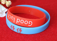 Washable Imprinted Rubber Bracelets , Personalized Silicone Wristbands Non Toxic