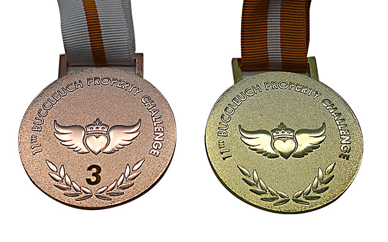 Raised Logo Metal Award Medals Exquisitely Designed With Printed Lanyard